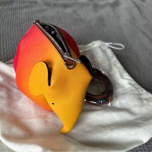 Loewe Orange and Pink Leather Pouch